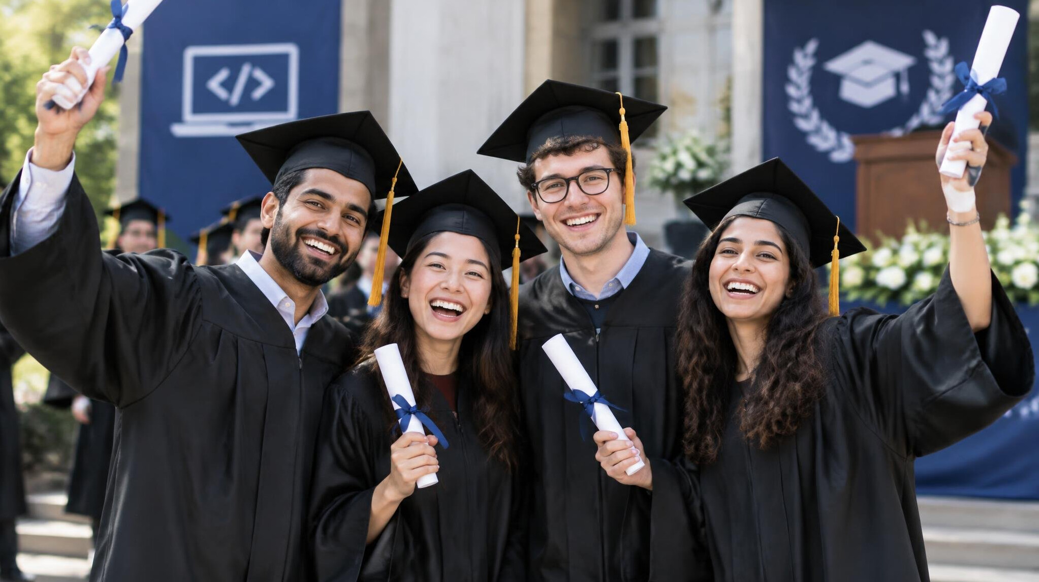 graduation ceremony students