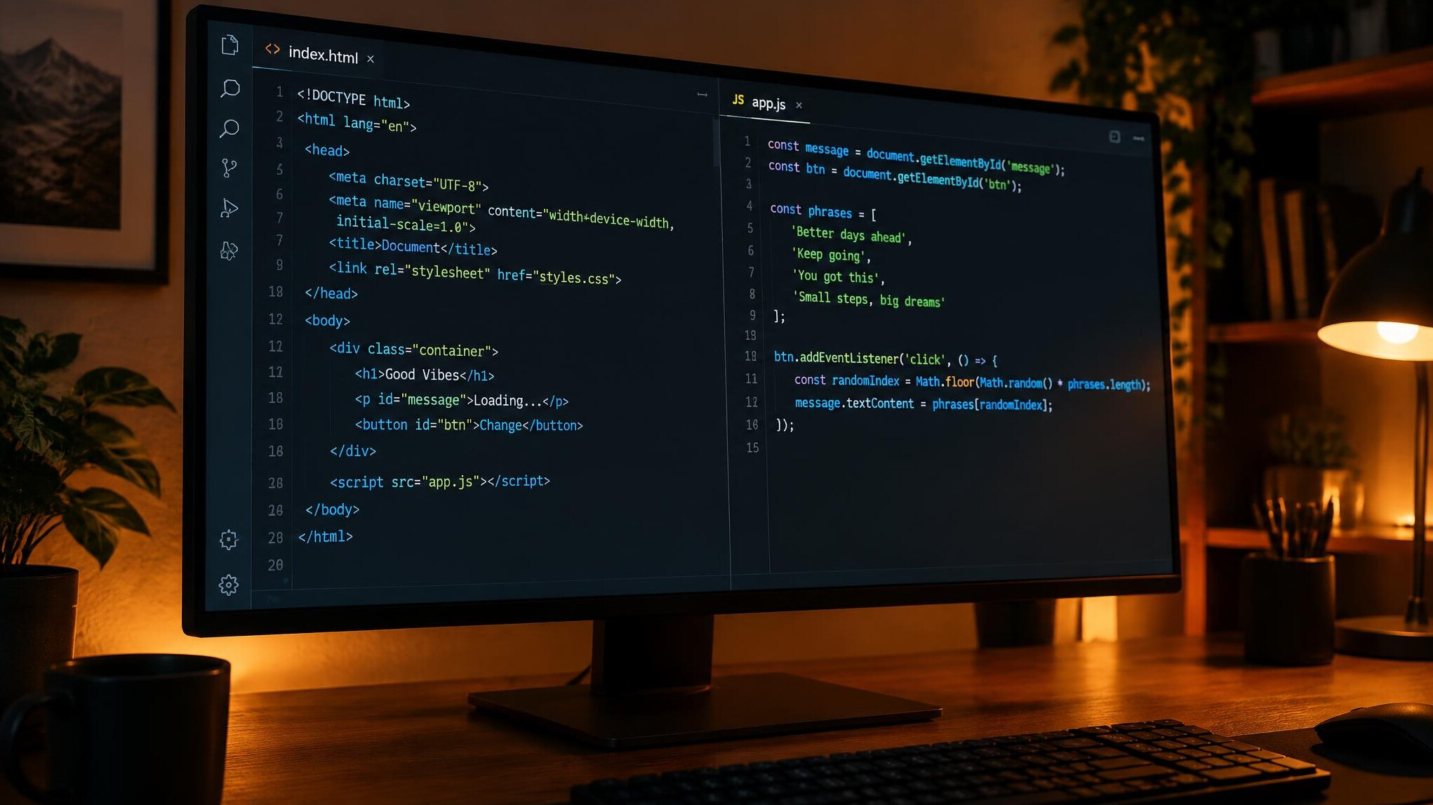 Developer-style code editor open on a screen