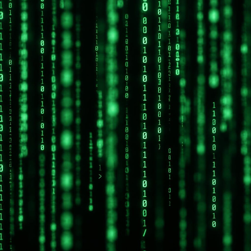 Abstract green digital code rain